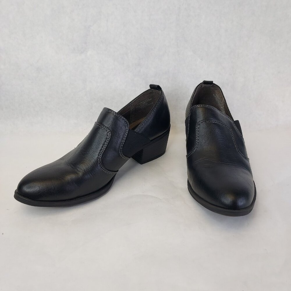 EuroSoft Alena Loafer Women's 9.5 Black Ankle Boot Slip On Heel Comfort Western